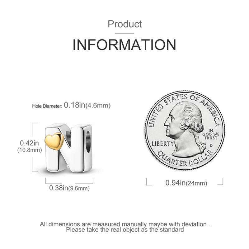 Шармы Оригинальные Сердце Серия Английский Алфавит Бусина Подходит для Браслетов Ожерелье Женский Шарм Медь Роскошь Сделай Сам Ювелирные Изделия Подарки