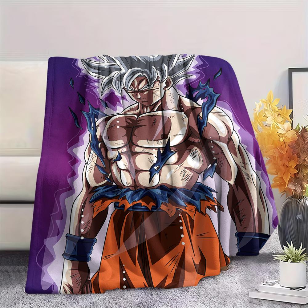 Dragon Ball Goku pattern Flannel Blanket, High quality Comfortable for All Seasons, Home Decor, Warmth and Comfort, Perfect for Gifts.