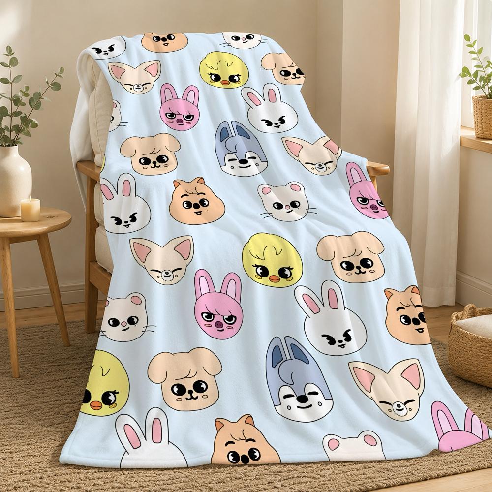 Sssttray Khidds K-pop Group Throw 240g flannel blanket, suitable for sofas, beds, offices, exquisite gift blankets