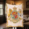 1pc Medieval royal coat of arms and iris blanket, al season lightweigh Poster blanket home office outdoor nap multifunc Poster blanketional blanket