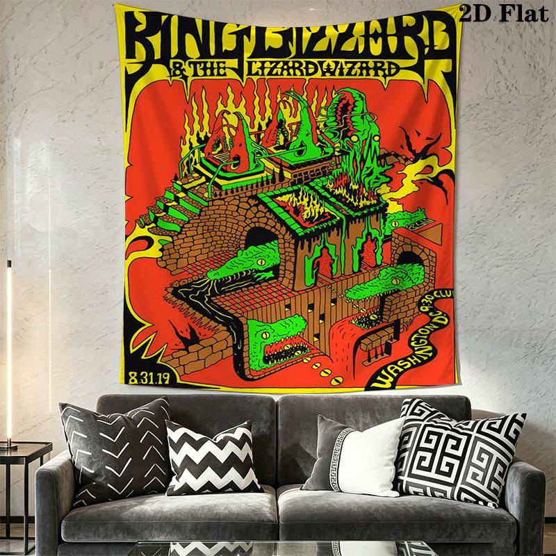 Lizard Rock Wizard Band Pattern Home Decor Tapestry, Wall Hanging, Decorative RV Wall Cloth.NGT0928576