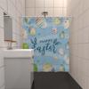 1PC Easter Bunny Easter Egg Decoration Shower Curtain, Playful rabbit theme With 12 hooks,Spring Holiday Bathroom Decoration