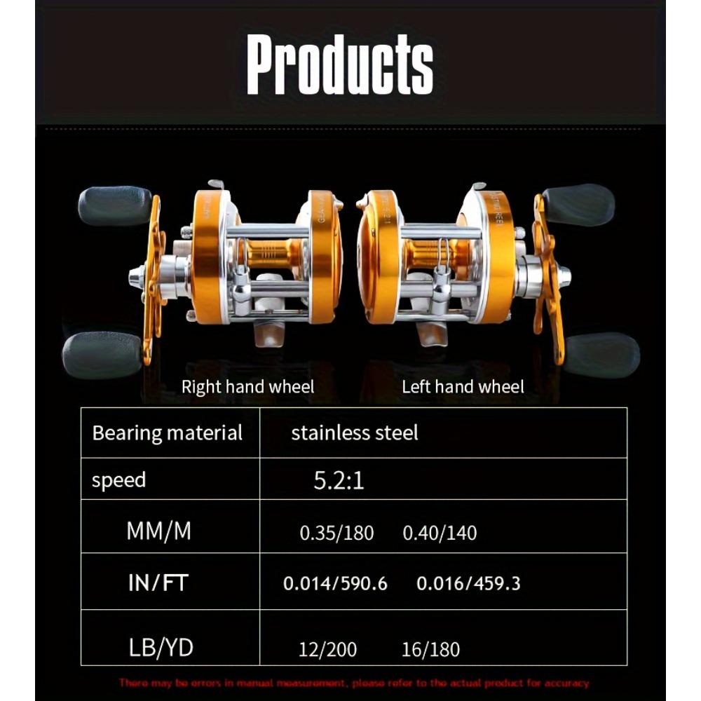 Катушка для бейткастинга из нержавеющей стали - Амбидекстральная, Цельнометаллическая конструкция с центробежной тормозной системой для морской и лодочной рыбалки