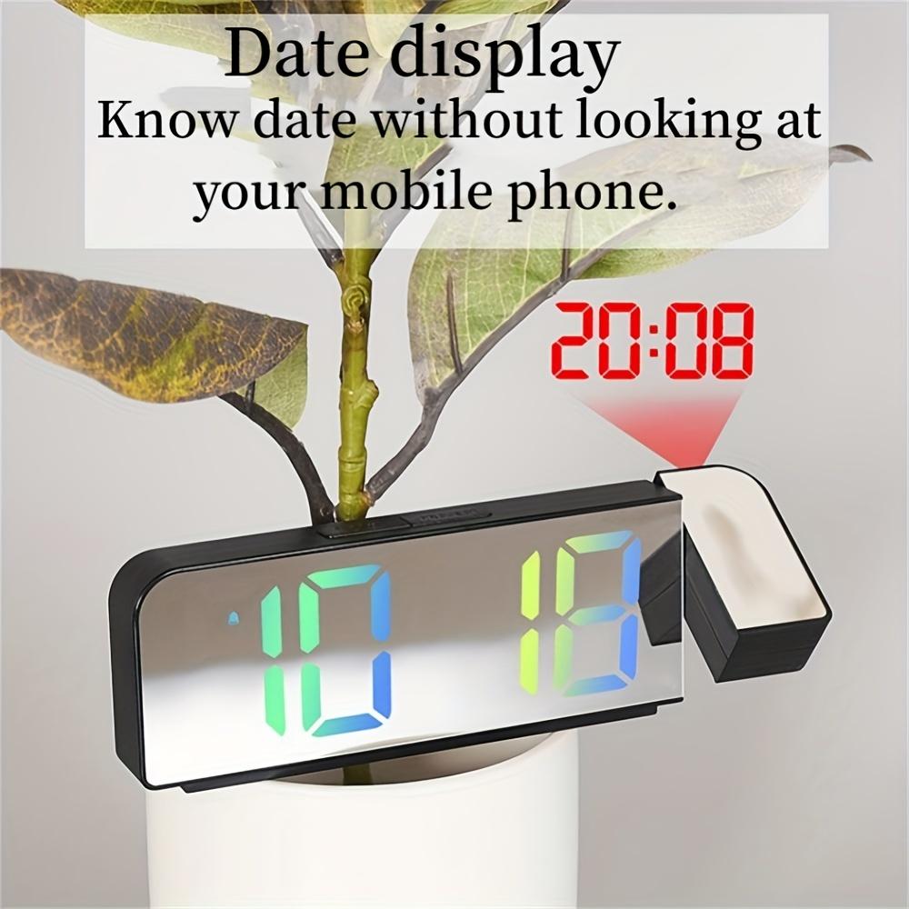 Вращающийся цифровой проекционный будильник с ночным режимом, функцией отключения питания, памятью, настольные часы 12H/24H, электронные светодиодные часы для спальни