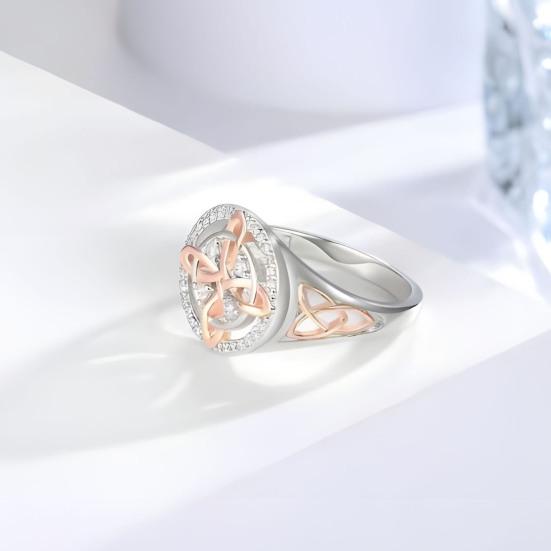 Женское кольцо на палец Дизайн «Ведьмин узел» Двухцветное кольцо Женское Духовный комфорт Защита от негативной энергии