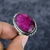 Red Jade Gemstone Handmade 925 Sterling Silver Jewelry Ring Size 8 M-2789