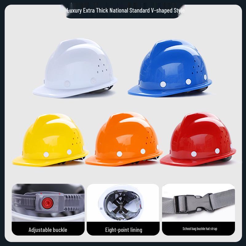 Iron Head Kung Fu Classic V-Shaped Breathable Anti-Smash Safety Helmet with Printing for Construction and Labor Protection.