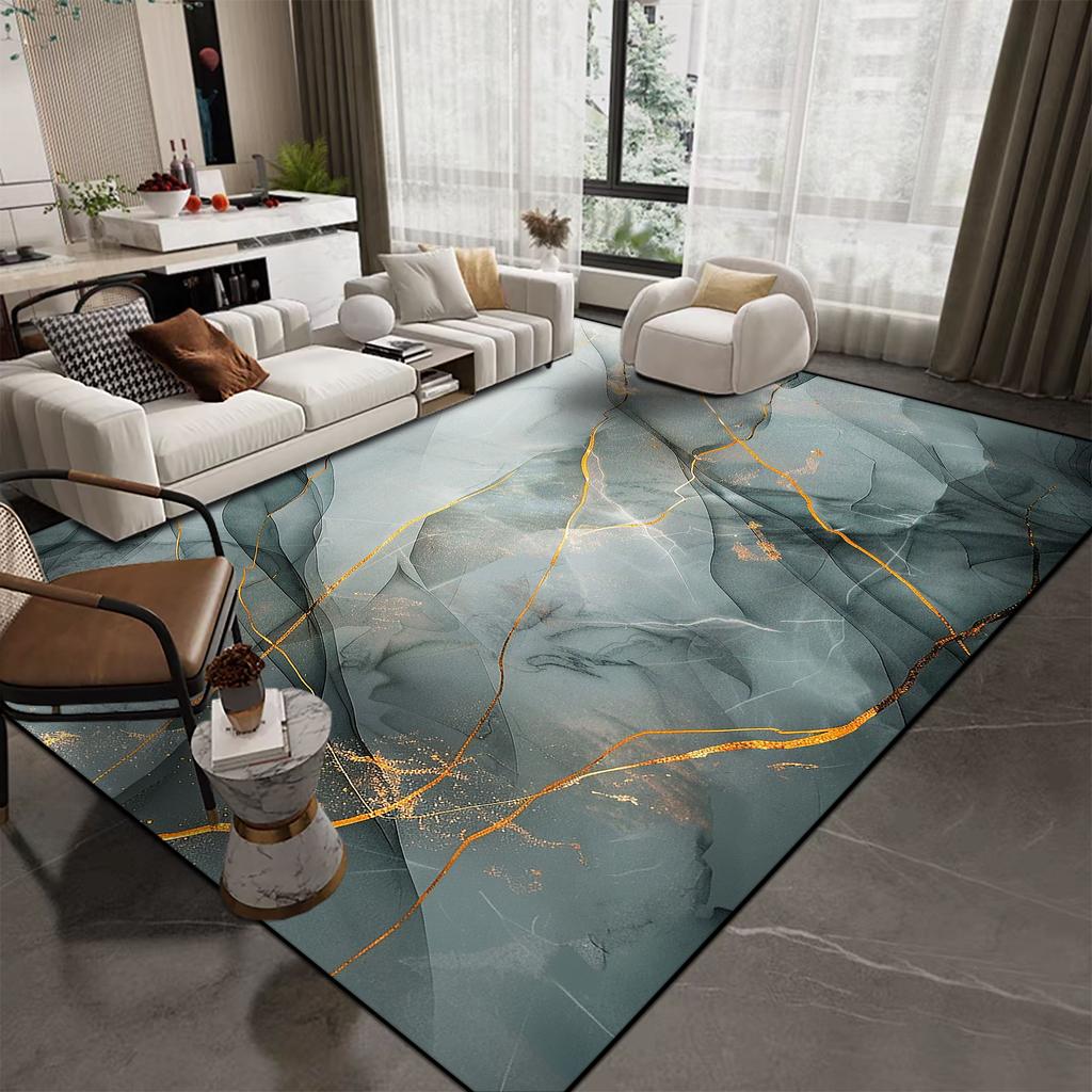 Fashionable Luxury Marble Carpet for Living Room Decoration Home Modern Rugs for Bedroom Non-slip Washable Lounge Floor Mats