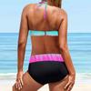 Женский купальник-бикини с лямкой на шее и танкини, купальник с радиоактивной полосой и принтом