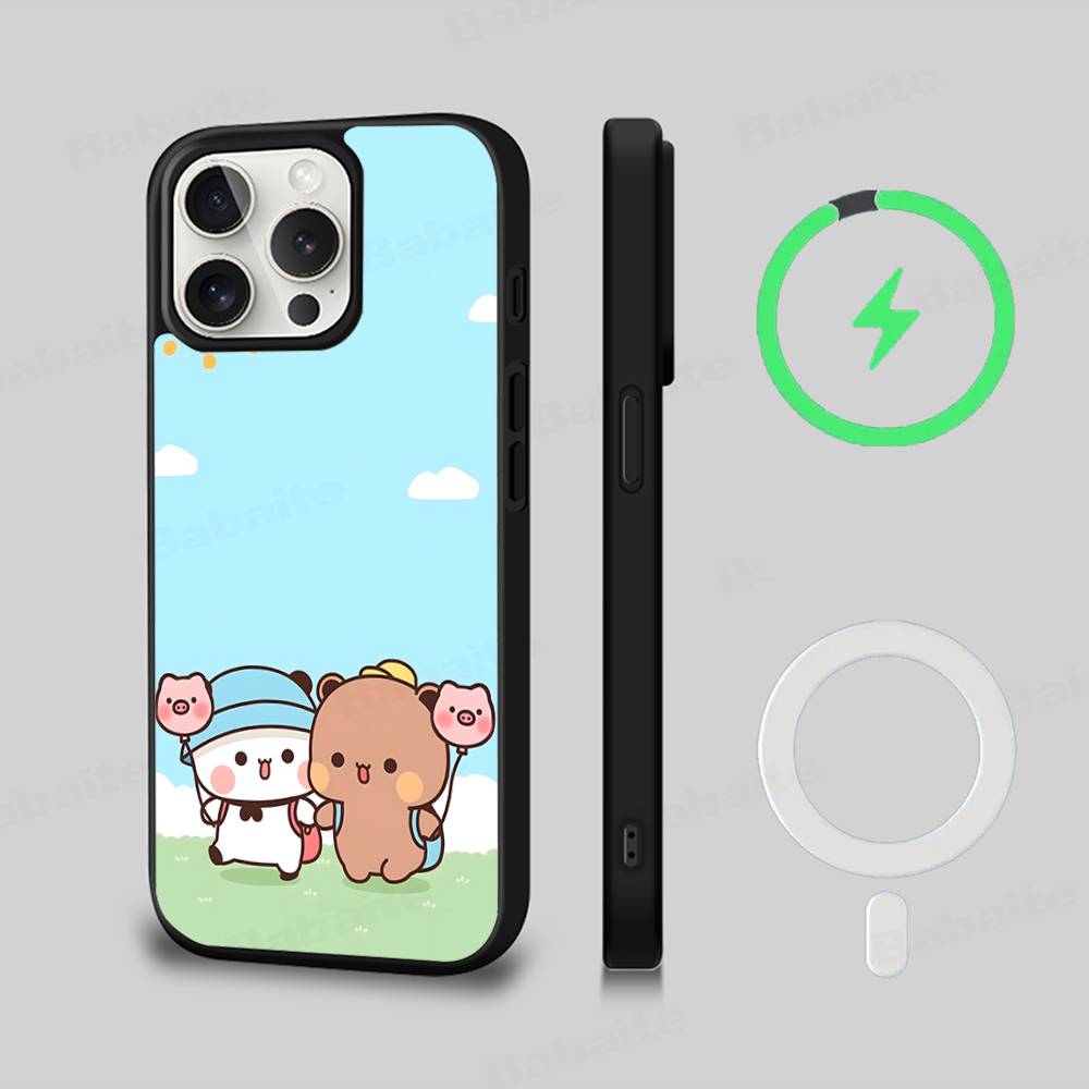 BUBU DUDU Мультяшный Матовый Магнитный Чехол Для Телефона Для IPhone 16 17 15 14 13 12 11 Для Magsafe Беспроводной Зарядки