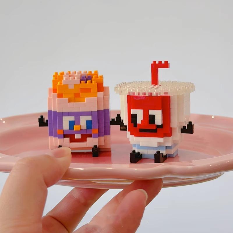 Веселые микрочастичные строительные блоки Happy Eat and Play Series Яркий авокадо ананас детские развивающие игрушки для сборки