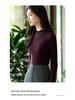Autumn Women's Half High Neck Knitted Wool Sweater - Slim Fit, Long Sleeve, Plus Size, Elegant Top