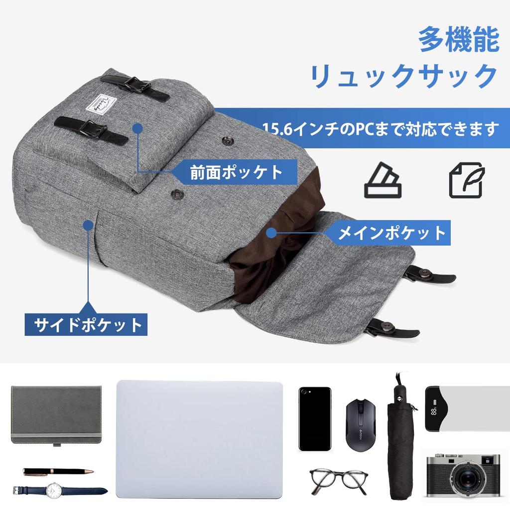 Рюкзак для VASCHY Большая вместимость Бизнес Рюкзак для ПК Сумка для старшей школы колледжа дюймовый ПК угольно-серый для мужчин, школы, поездок на работу, путешествий, женщин,