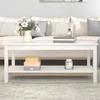 VidaXL Coffee Table White 110x55x45 Cm Solid Pine Wood 822273