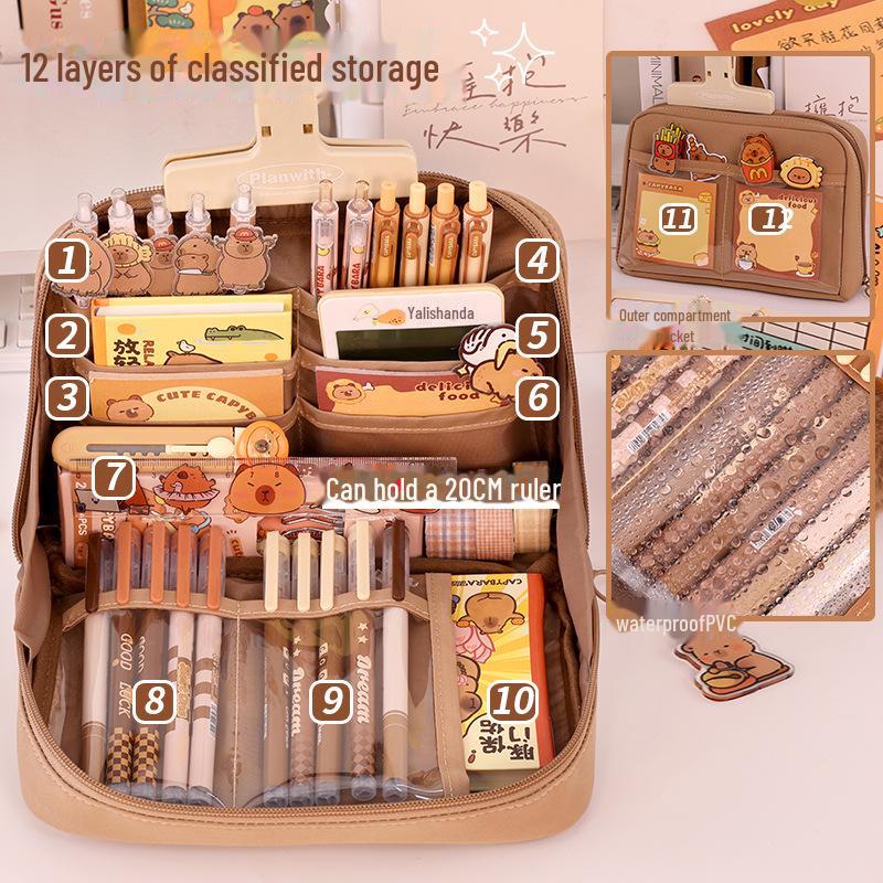 Высококачественный 12-слойный многофункциональный пенал для учеников начальной школы