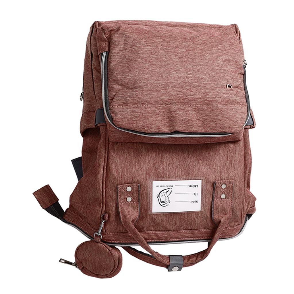 Diaper Backpack Large Capacity Waterproof Multi Pockets Travel Mummy Bag for Outdoor Pink Oxford Cloth