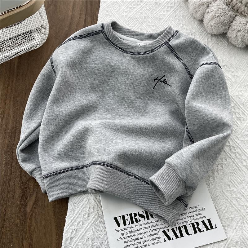 Spring Solid Sweatshirt Autumn Fashion Loose Casual Pullover Kids Long Sleeve Cotton Tracksuits Children Clothing 2-8 Years