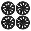 4PCS 18in Wheel Hub Cap Gloss Black Fully Wrapped Wheel Rim Hubcap Replacement For Model 3 2017 To