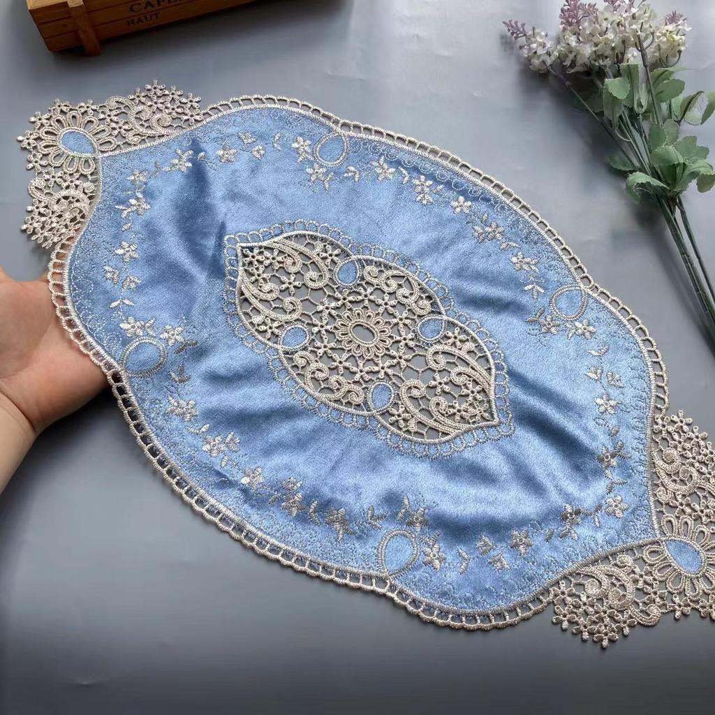 1Pcs for Dining Table Flower Embroidery Craft Placemat European Style Lace Insulation Plate Mat Anti-scald Coaster Table Pads