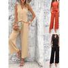 Casual V-neck Vest Long Pants Set Pure Color Casual V-neck Vest Pants Suit