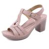 Open Round Toe Sandals Women Block High Chunky Heel Hoof Dressy Buckle Ankle T-strap Sewing Thread Platform Pink 42