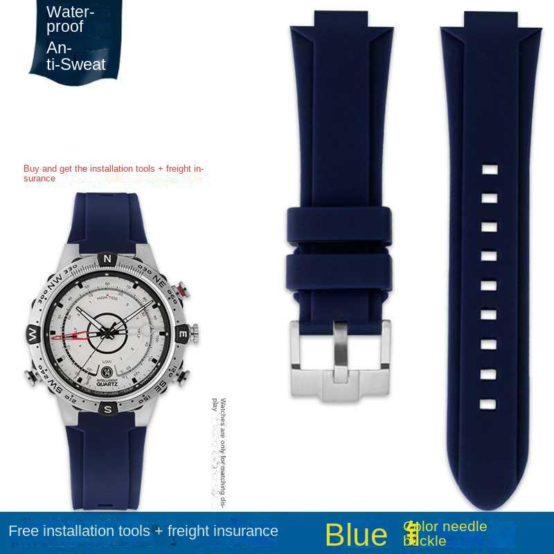 Выпуклый ремешок для часов Силиконовый браслет для timex T2N738 T2N739 T2N720 T2N721 T49706 Ремешок для часов с бабочкой Резиновый ремешок 24X16 мм