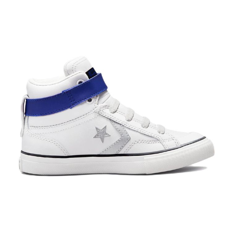 Converse Pro Blaze Strap Повседневные Прочные Высокие Кеды для Скейтбординга Детские Кроссовки Серебристо-Серый 672123C