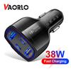VAORLO Автомобильное зарядное устройство 4 в 1, двойной порт PD + двойной USB QC3.0, автомобильный комплект для быстрой зарядки, четыре порта, быстрое зарядное устройство