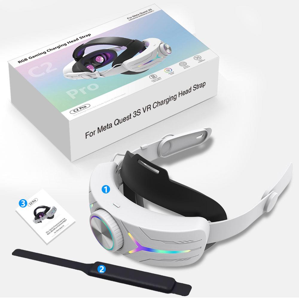 RGB VR-гарнитура для игр Meta Quest3S с аккумулятором 12000 мАч и аксессуарами