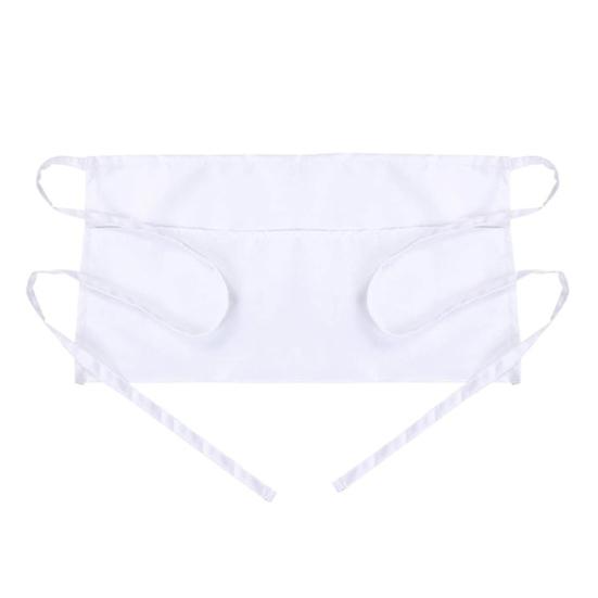 Полуфартук с 3 карманами Полиэстеровый рабочий фартук Быстросохнущий Водонепроницаемый фартук Легкий уход Пыленепроницаемый Кухонный фартук для поваров пекарей ресторанов домашнего использования