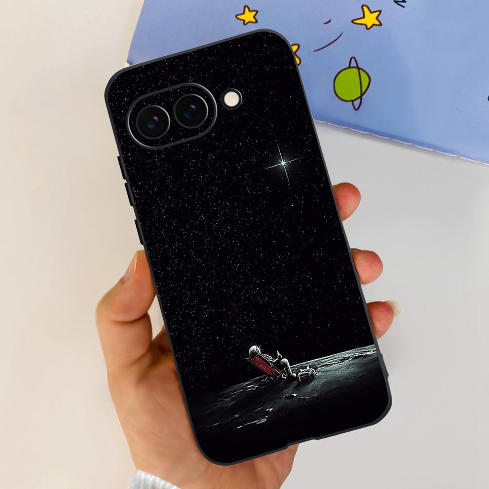 Чехол для телефона Google Pixel 9a 9 Pro Крутая Мультяшная Кошка Рисунок Мягкий Тонкий Прозрачный ТПУ Резина Силикон Задняя Крышка Для Google 9 9Pro