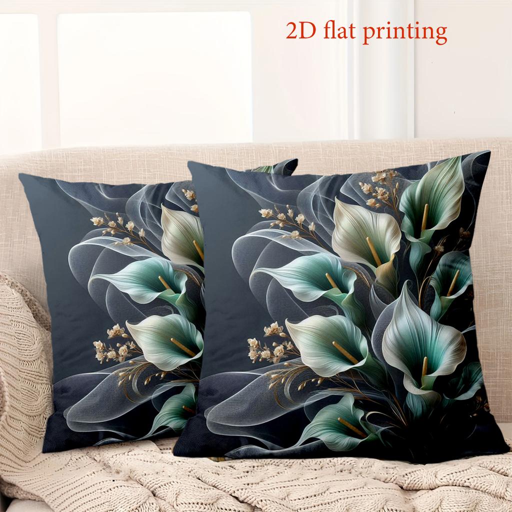 1 шт. Чехлы на подушки с цветочным 2D принтом для домашнего декора Полиэстеровая наволочка, декоративная наволочка для дивана, Подушка для изголовья