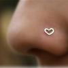 1pcs  Sterling   Heart Nose Studs SHAPES Pins Rings Womens Jewellery