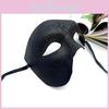 Male Halloween Masquerade Mask With Half Face Design For Adults Cosplay Party