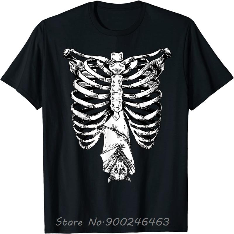 Skeleton Ribs Bat Costume Cool Easy Halloween Gift TShirt Oversized Unisex T shirt cotton Tees tops Unisexs Fitness Clothing