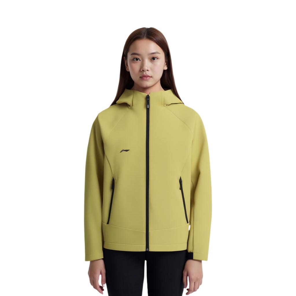 Серия групповых закупок Li Ning Толстовка на молнии с капюшоном, с надписью на спине, универсальная, повседневная, спортивная куртка для женщин AFDVF92-5
