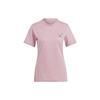Adidas Originals T Shirts Women's Magical Purple Pink Crew Neck Moderate Straight Fit (Unisex) T-Shirts IN4127
