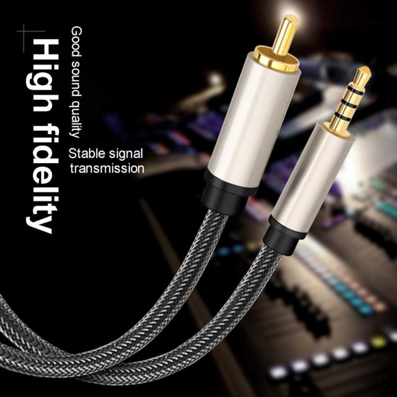 Аудиокабель 3,5 мм на RCA, Аудиокабель 3,5 мм AUX на RCA в нейлоновой оплетке для SPDIF, Стереокабель, Цифровой коаксиальный приемник