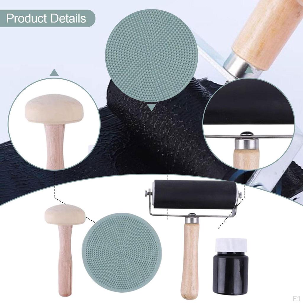 Rubber Brayer Roller for Crafts Hard Lightweight Printing Printmaking Tools Arts