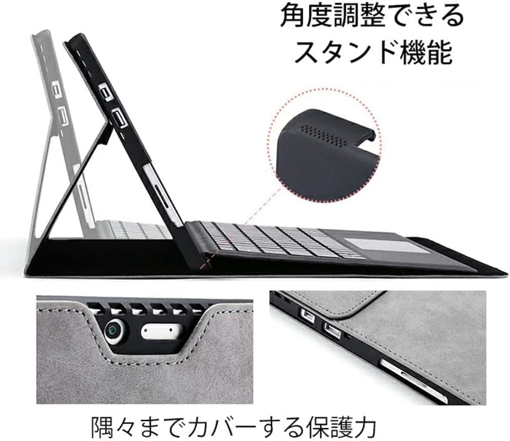 Surface Pro 12 Чехол-подставка с полной клавиатурой и стилусом Черный (Модель 2025 г.) Чехол, Стиль, Функция, Ударопрочный, Защита, Хранение, Легкий, Тонкий, Хранение,