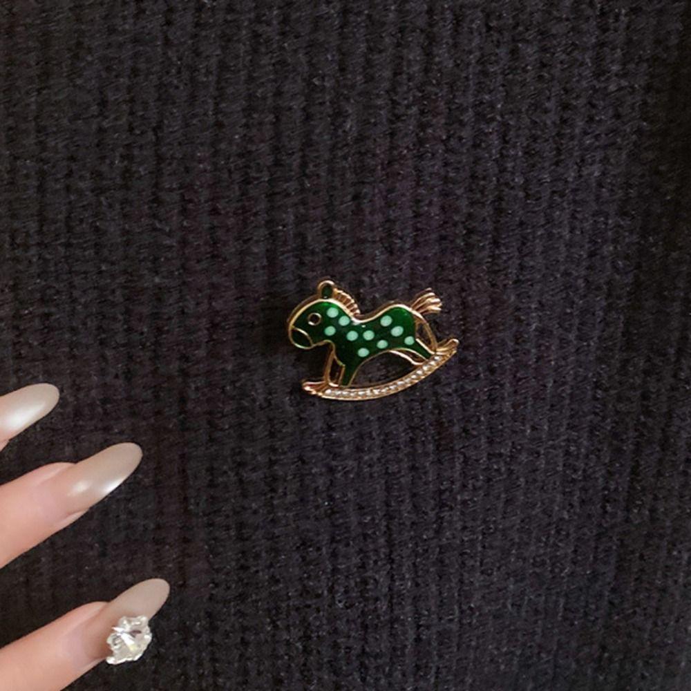 Jewelry Accessories Little Horse Brooch Rhinestone Animal Lapel Pins Retro Zodiac Pony Pin Friends