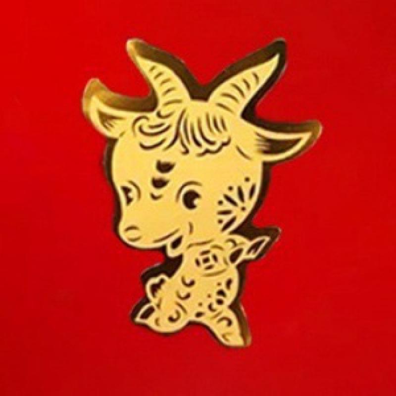 Чистое Золото Удача Манеки-неко и Пиксиу Бог Богатства Наклейка на Телефон Омамори
