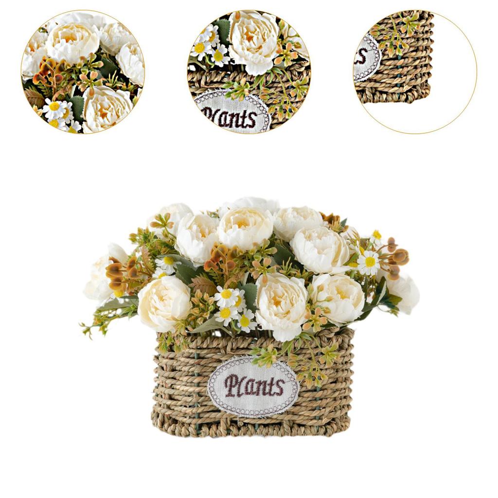Artificial Floral Arrangement in Basket for Home And Office Centerpiece Decoration