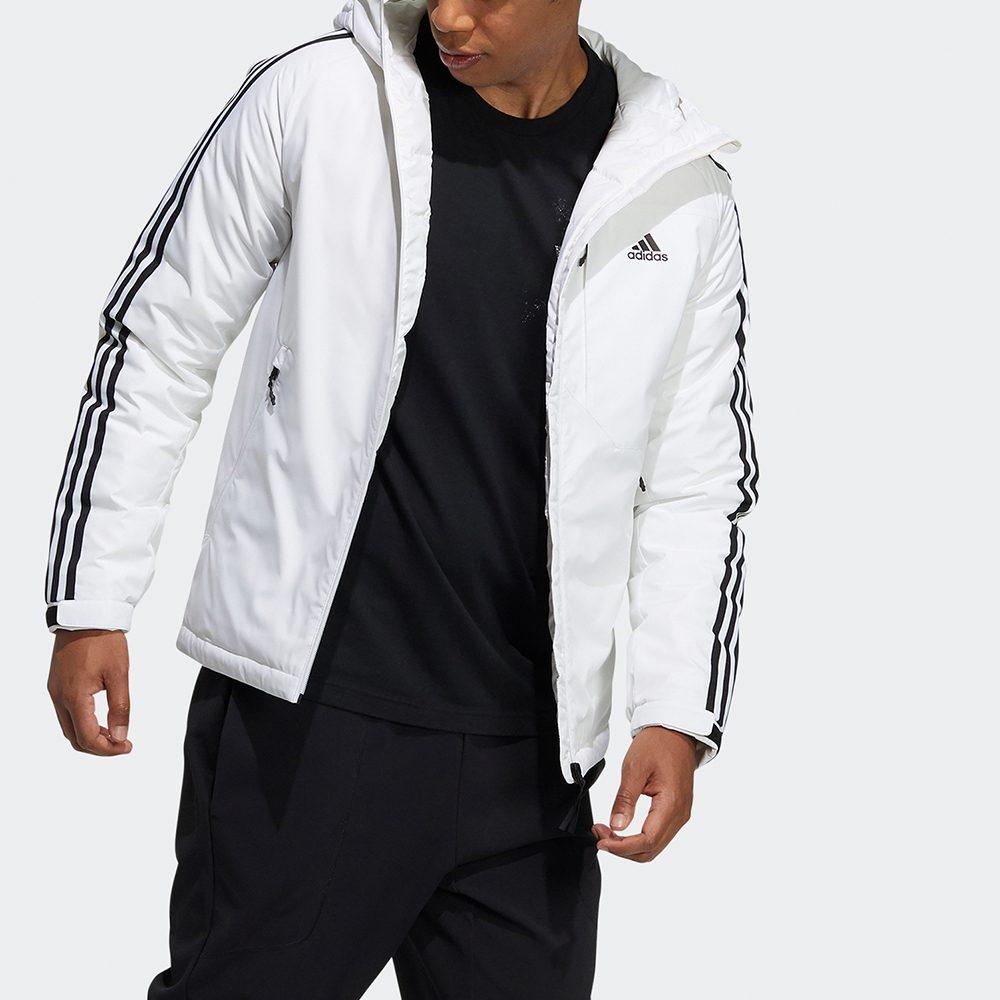 adidas Мужская зимняя пуховая куртка 3 полоски Белый H23089