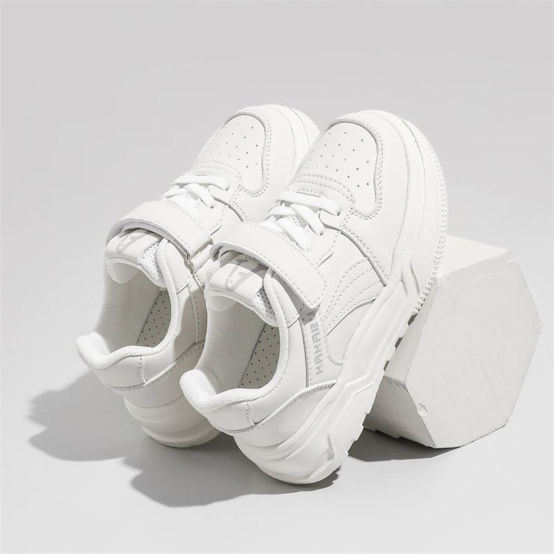 Детские белые туфли, весна и осень, новые, для студентов, мягкая подошва, кожа, дышащие, повседневные, для мальчиков, спортивная обувь для девочек