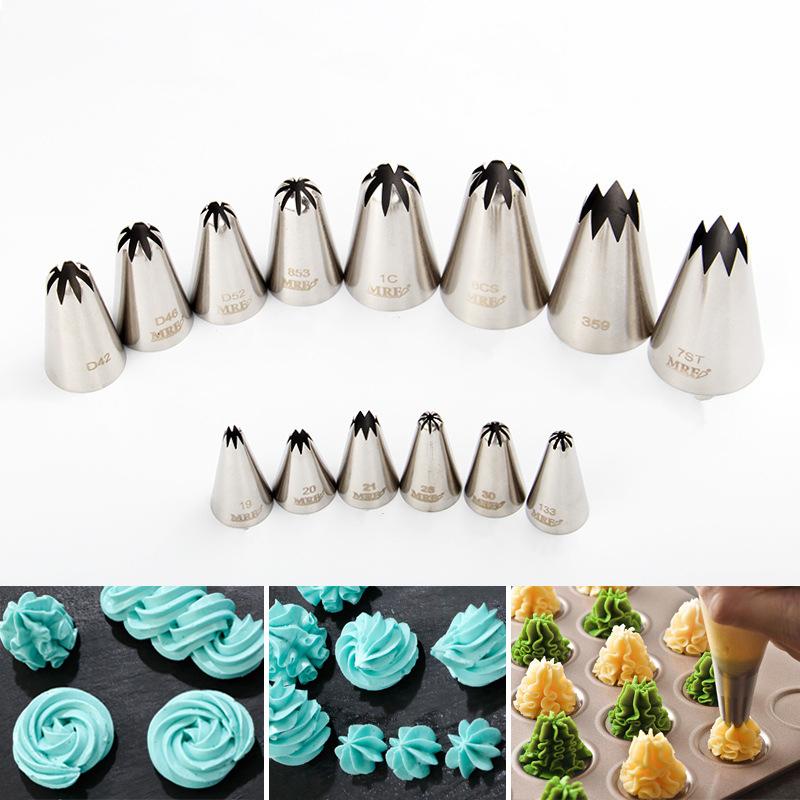 20 Styles Stainless Steel Medium Cream Icing Piping Nozzles Cake Cookie Pastry Tips DIY Decorating Tools Kitchen Utensils