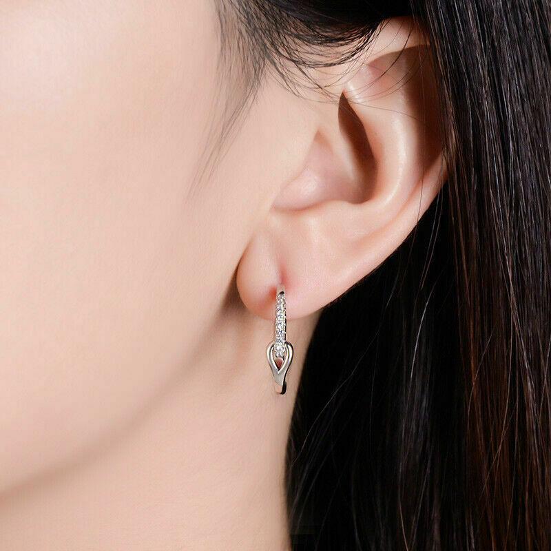 Новые шикарные женские серьги-кольца серебряного цвета с блестящим белым кубическим цирконием, модные U-образные серьги для помолвки, свадебные украшения