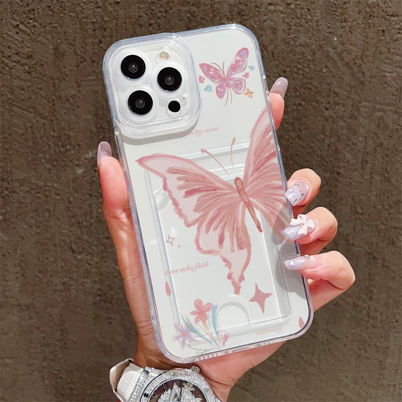 Силиконовый чехол-карман для карт для Oppo Reno 10 12 13 14 Samsung A16 A26 A36 Xiaomi Redmi Note 12 13 11 10 14 Прозрачный бампер для телефона