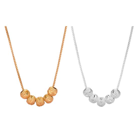 Ожерелье в европейском и американском стиле, модные аксессуары, серебристого/золотистого цвета, штампованное, минималистичное ожерелье-чокер из бусин для повседневной носки