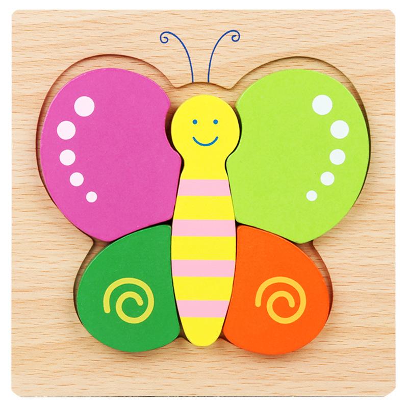 Высококачественные 3D деревянные пазлы, обучающие мультяшные животные, раннее обучение, познание, интеллект, игра-головоломка для детей, игрушки